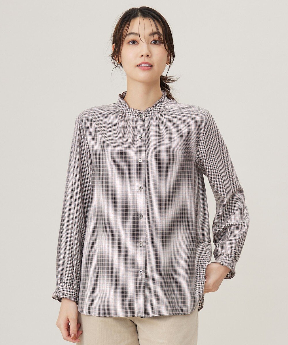 【オンワード】 J.PRESS LADIES>トップス 【洗える】サイロチェック＆ストライプ ブラウス モノトーンチェック 11 レディース