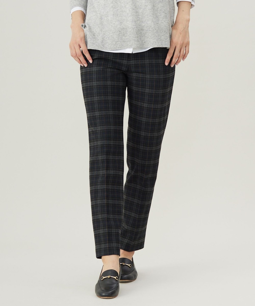 【オンワード】 J.PRESS LADIES S(小さいサイズ)>パンツ 【洗える】チェルビックチェック テーパード パンツ ネイビー P7 レディース 【オンワード】 J.PRESS LADIES S(小さいサイズ)>パンツ 【洗える】チェルビックチェック テーパード パンツ ネイビー P7 レディース