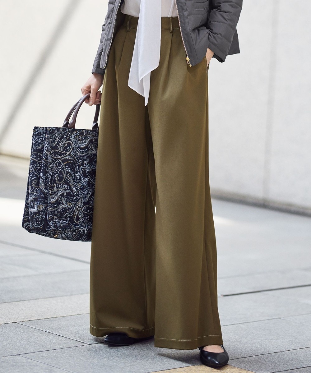 【オンワード】 自由区>パンツ 【洗える】デニムライクツイルワイド パンツ ブラウン 36 レディース 【オンワード】 自由区>パンツ 【洗える】デニムライクツイルワイド パンツ ブラウン 36 レディース