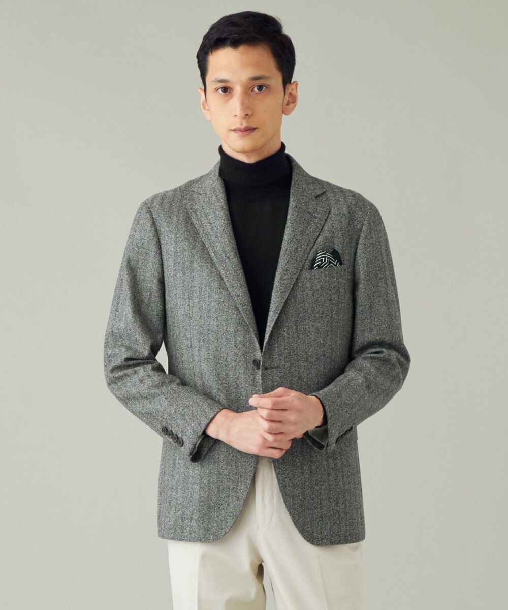 【オンワード】 GOTAIRIKU>ジャケット/アウター 【DELFINO】Prestigious ブークレ ジャケット グレー B34 メンズ 【送料無料】