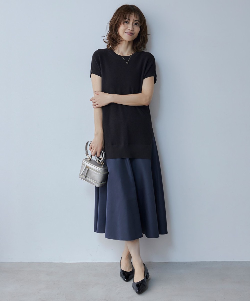 【オンワード】 自由区>ワンピース 【カタログ掲載・洗える】ハイツイストコットンアセテート異素材コンビ ワンピース ブラウンxネイビー 38 レディース 【オンワード】 自由区>ワンピース 【カタログ掲載・洗える】ハイツイストコットンアセテート異素材コンビ ワンピース ブラウンxネイビー 38 レディース