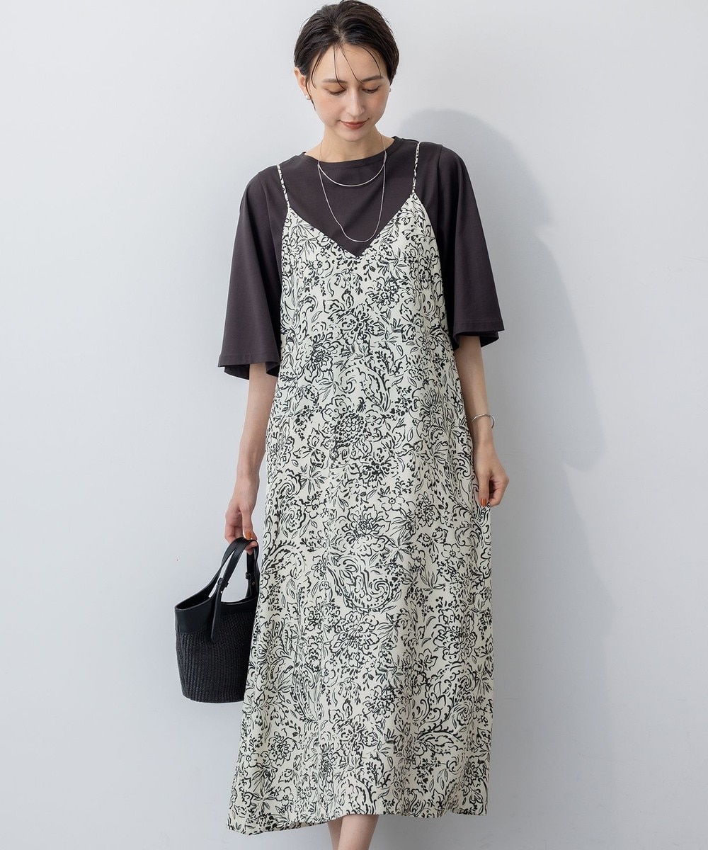 【オンワード】 23区 L(大きいサイズ)>ワンピース 【洗える】アンティークフラワープリント キャミソールワンピース ホワイトベース 46 レディース 【オンワード】 23区 L(大きいサイズ)>ワンピース 【洗える】アンティークフラワープリント キャミソールワンピース ホワイトベース 46 レディース