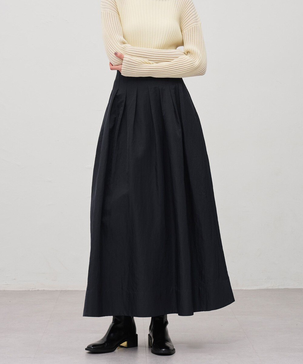 【オンワード】 uncrave>スカート ヴィンテージタフタ フレアスカート ブラック 2 レディース