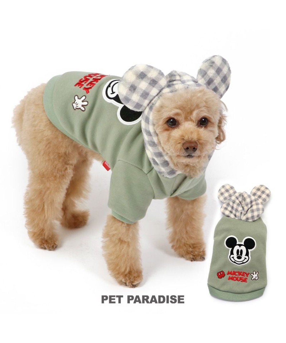 20%OFF！PET PARADISE>ペットグッズ 犬 服 秋冬 ディズニー ミッキーマウス パーカー 【小型犬】 ふわふわ カーキ ＤＳ