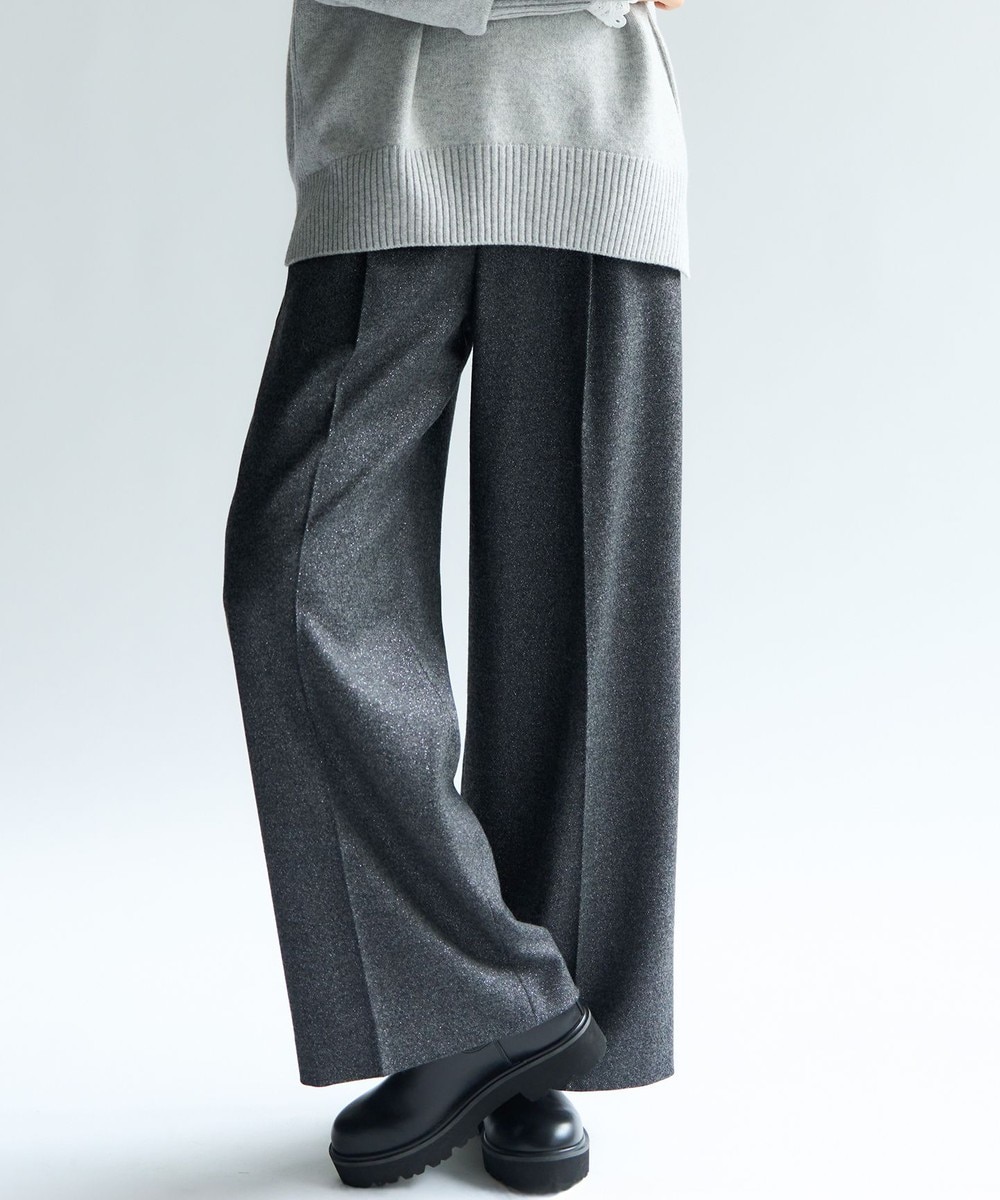 【オンワード】 23区>パンツ ラメミックスツイード タック ワイド パンツ チャコール 38 レディース 【オンワード】 23区>パンツ ラメミックスツイード タック ワイド パンツ チャコール 38 レディース