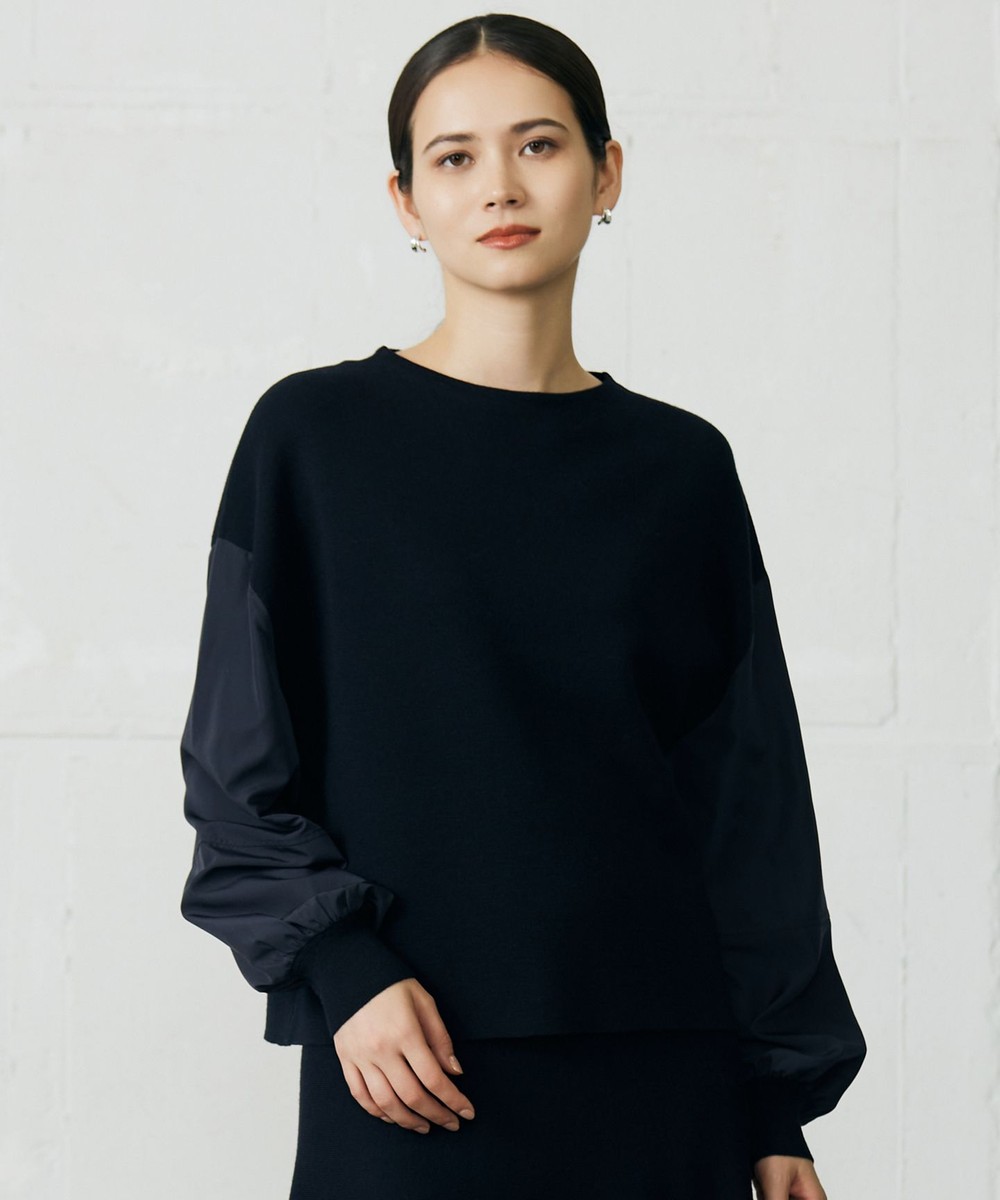 【オンワード】 自由区 S(小さいサイズ)>トップス 【洗える】ウールミラノランタンスリーブ ニット ネイビー 32 レディース 【オンワード】 自由区 S(小さいサイズ)>トップス 【洗える】ウールミラノランタンスリーブ ニット ネイビー 32 レディース