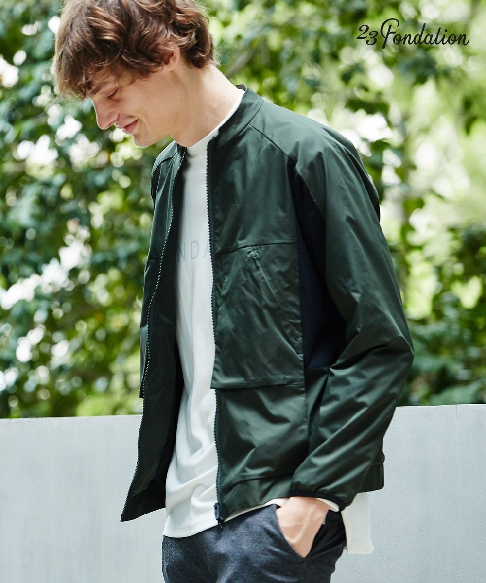 【オンワード】 23区GOLF>ジャケット/アウター 【MEN】【23Fondation/WEB & 一部店舗限定】ミニスタンドブルゾン ダークグリーン L メンズ 【送料無料】