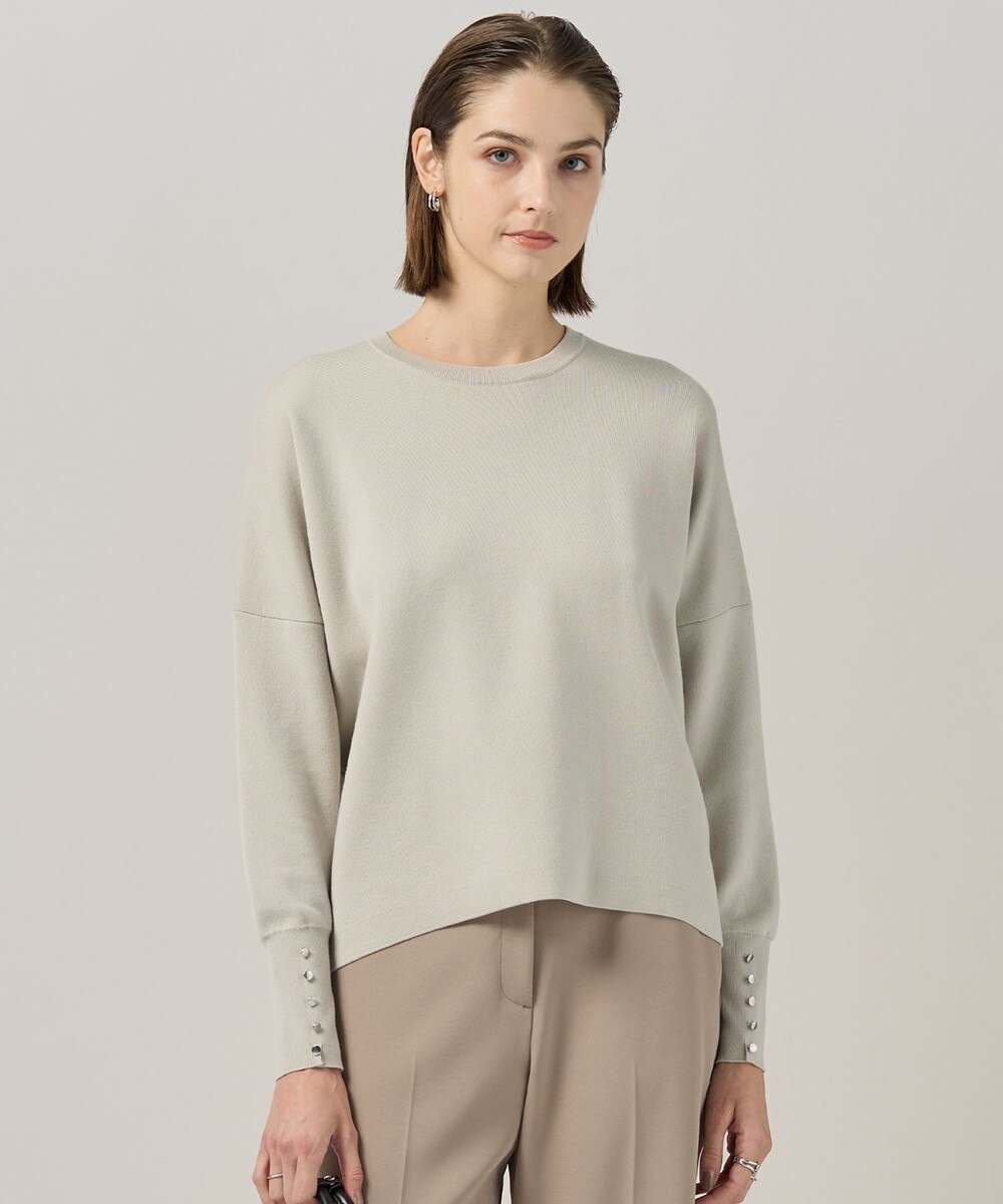 【オンワード】 ICB L（大きいサイズ）>トップス 【洗える】 シルキーウールダブルフェイス ニットプルオーバー トープ L レディース