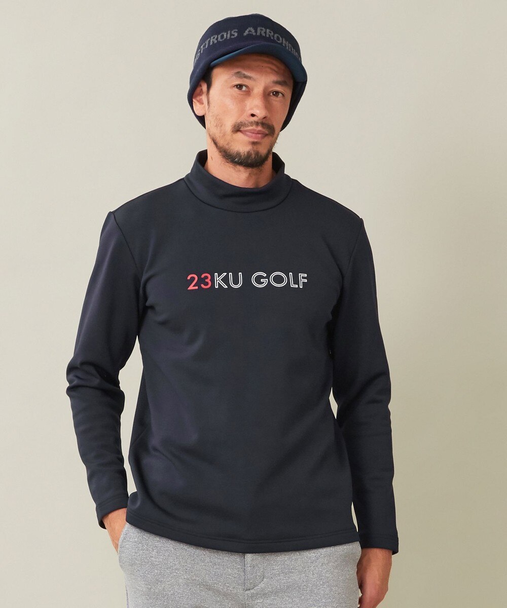 【オンワード】 23区GOLF>トップス 【MEN】ストレッチ裏フリース モックネック ネイビー LL メンズ