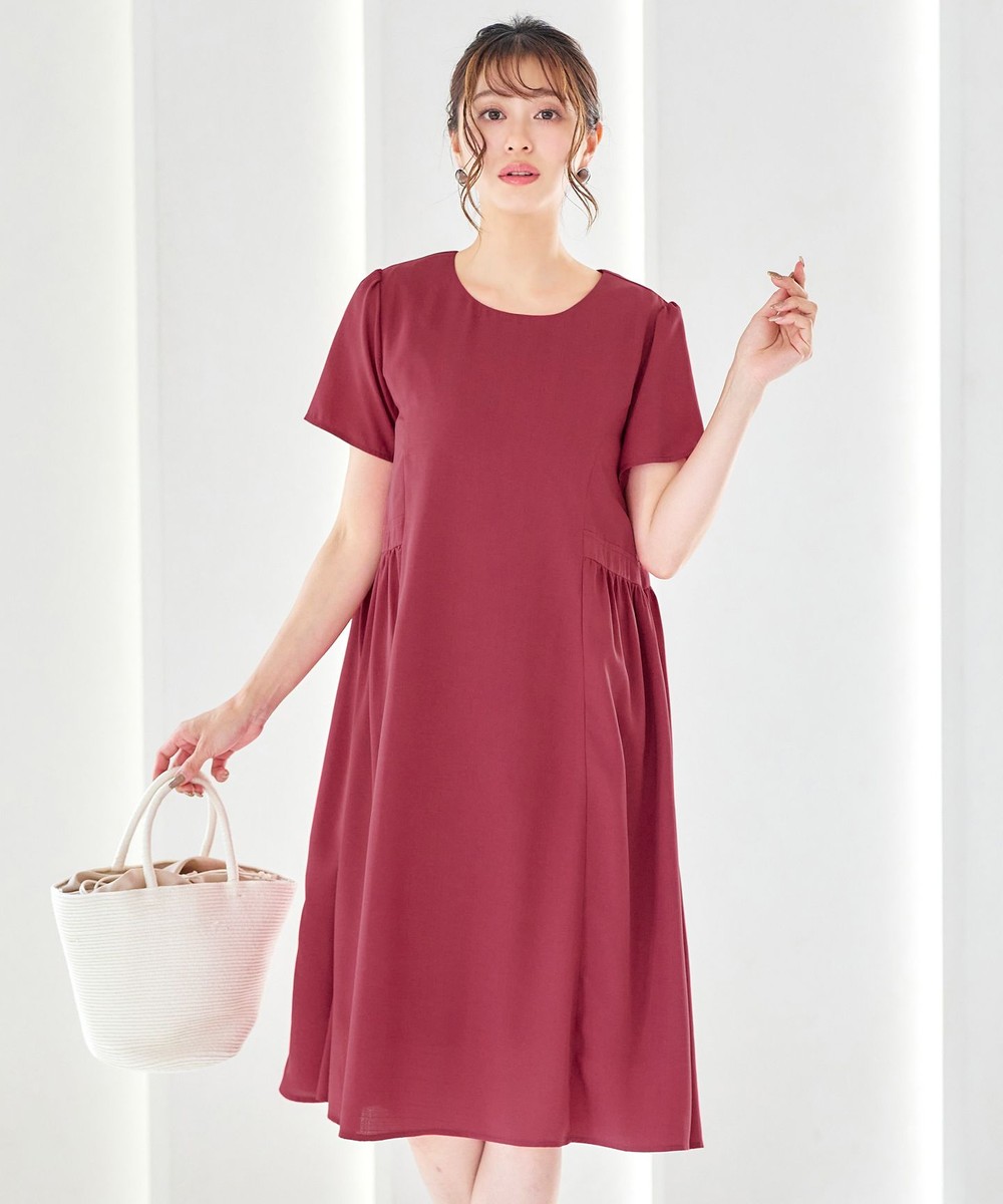 【洗える】サイド切替ワンピース