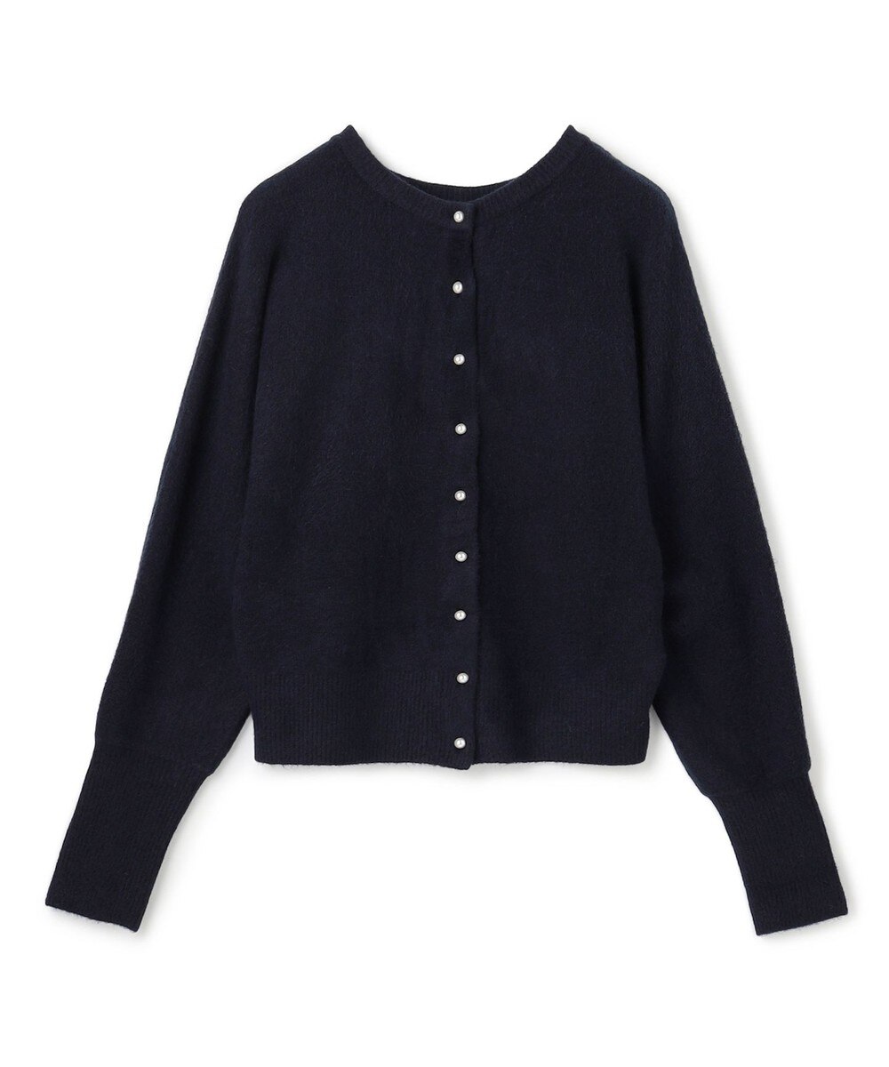【オンワード】 UNFILO L（大きいサイズ）>トップス 【前後着用 可能】ふわふわニット 2WAY パールボタンカーディガン ダークネイビー XL レディース