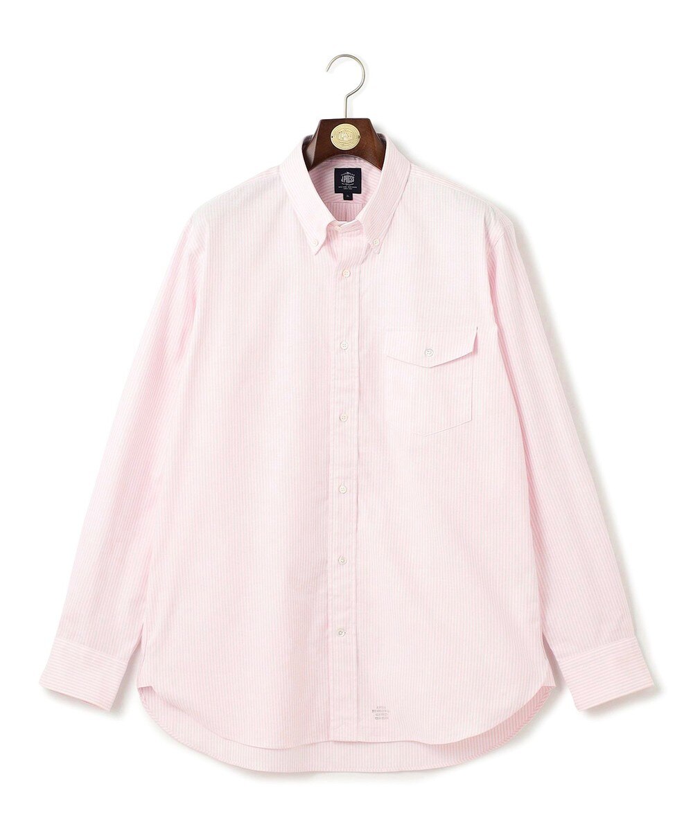 【オンワード】 J.PRESS MEN>トップス 【KING SIZE】【定番 / 不変の品格】アービング キャンディーストライプ シャツ / ボタンダウン ピンク 5L メンズ