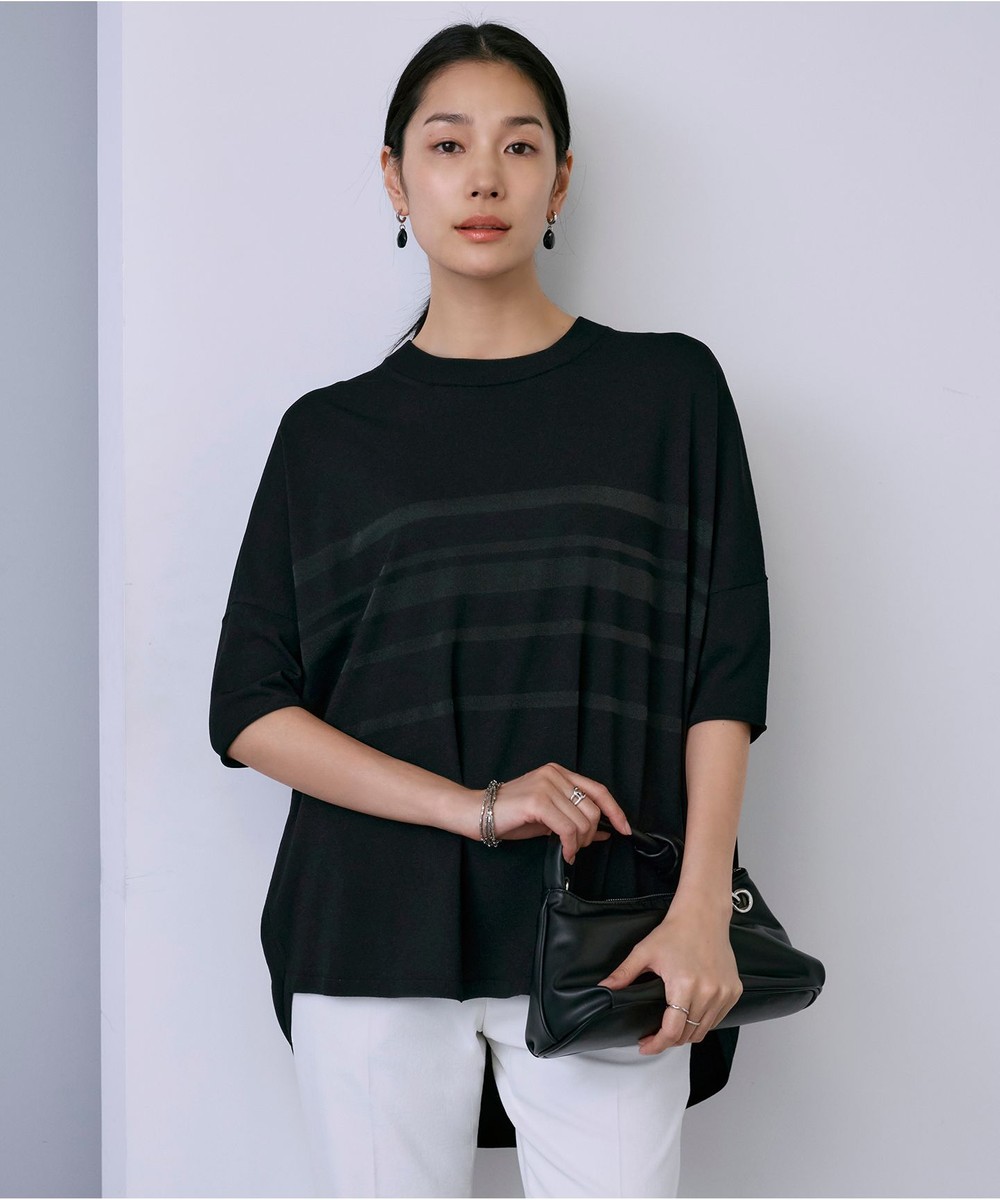 【オンワード】 ICB>トップス 【接触冷感・洗える】 VIS/NYハイゲージ シアーボーダープルオーバー ブラック S レディース 【オンワード】 ICB>トップス 【接触冷感・洗える】 VIS/NYハイゲージ シアーボーダープルオーバー ブラック S レディース