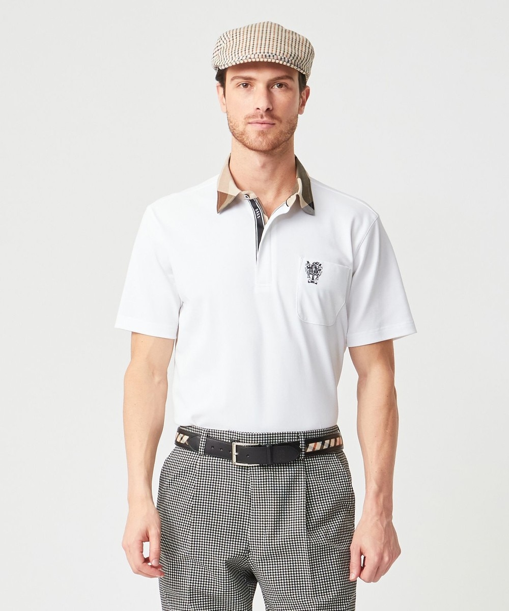 【オンワード】 DAKS GOLF>トップス 【MEN】スーパーストレッチカノコ ポロシャツ ホワイト M メンズ 【送料無料】