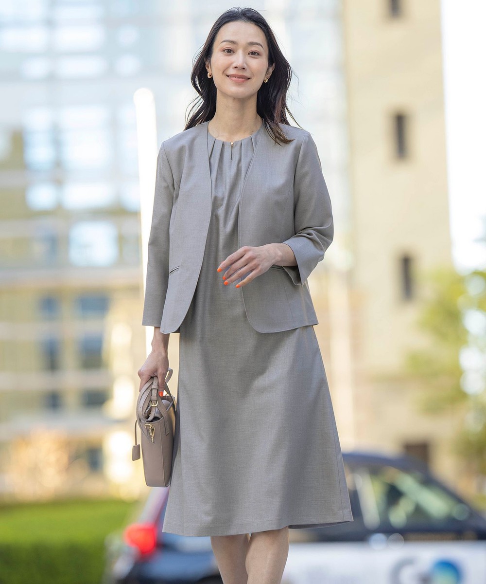 【オンワード】 J.PRESS LADIES>ワンピース 【セットアップ対応・洗える・UVケア・速乾】 OXIJEWELストレッチ ワンピース ライトグレー 9 レディース 【オンワード】 J.PRESS LADIES>ワンピース 【セットアップ対応・洗える・UVケア・速乾】 OXIJEWELストレッチ ワンピース ライトグレー 9 レディース