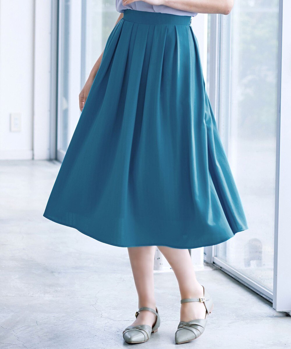 【洗える】ドビーストライプフレアスカート