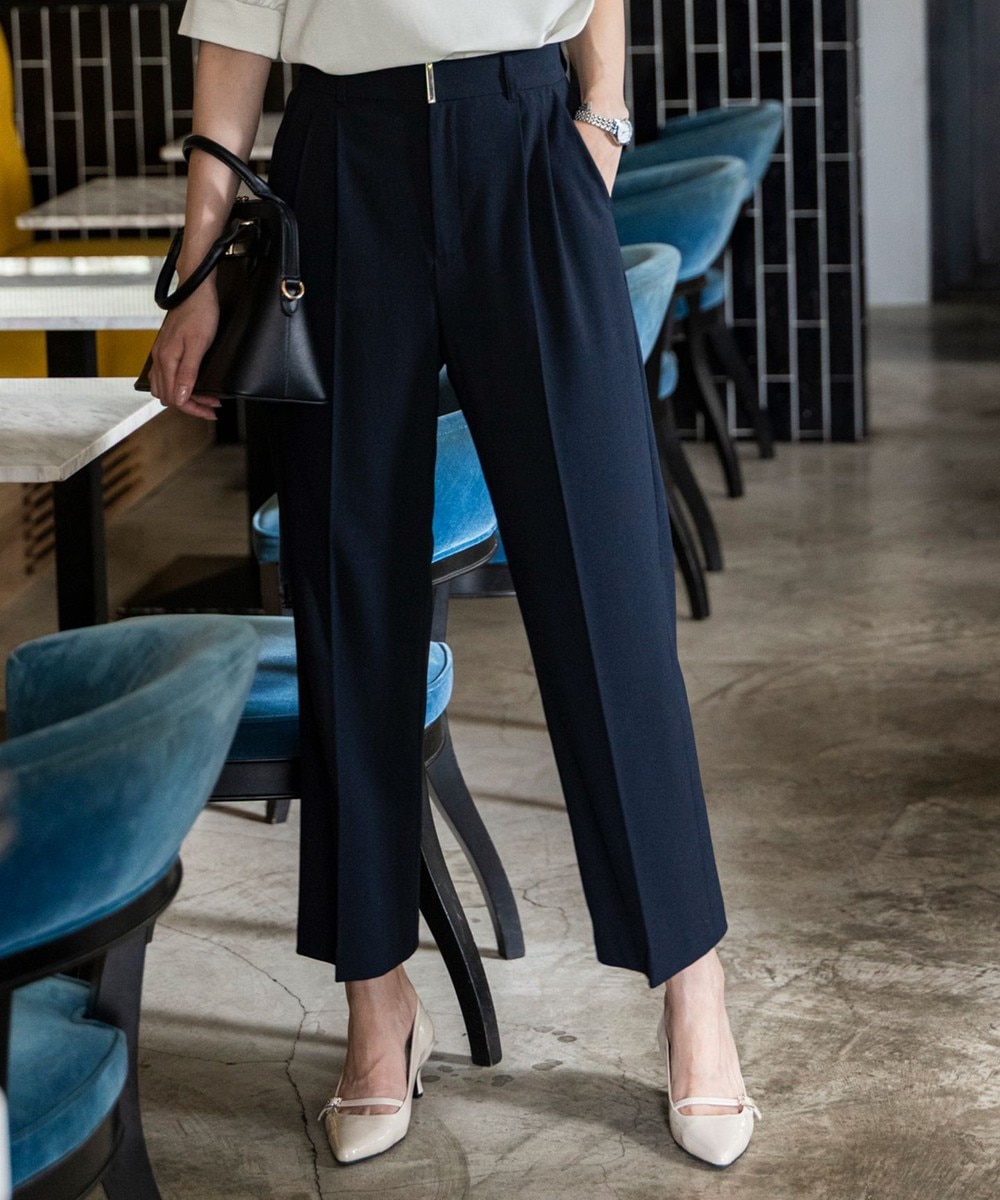 【オンワード】 ANY SIS>パンツ 【UVカット・アンチピリング・洗える】ウーステッドエステル ワイドパンツ ネイビー L レディース 【オンワード】 ANY SIS>パンツ 【UVカット・アンチピリング・洗える】ウーステッドエステル ワイドパンツ ネイビー L レディース