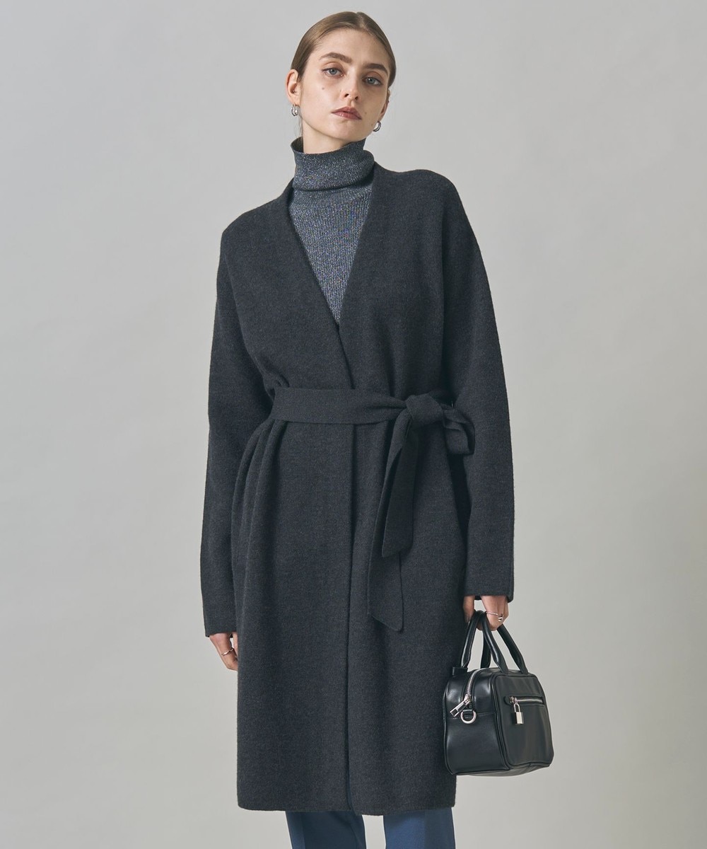 【オンワード】 ICB>トップス ミルドウール ロングカーディガン チャコール S レディース 【オンワード】 ICB>トップス ミルドウール ロングカーディガン チャコール S レディース