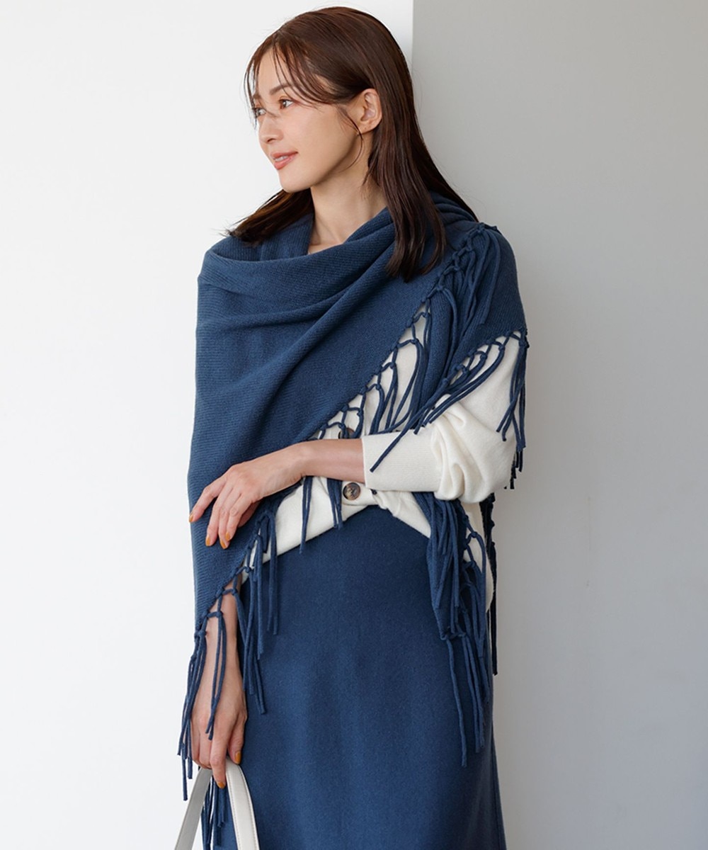 【オンワード】 23区>ファッション雑貨 ウールカシミヤ トライアングル ストール ダルブルー F レディース 【オンワード】 23区>ファッション雑貨 ウールカシミヤ トライアングル ストール ダルブルー F レディース