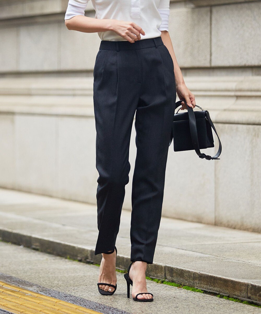 【オンワード】 ICB L>パンツ 【マガジン掲載・仙波レナさんコラボ】 Twill パンツ(番号CD28) ブラック 42 レディース 【送料無料】