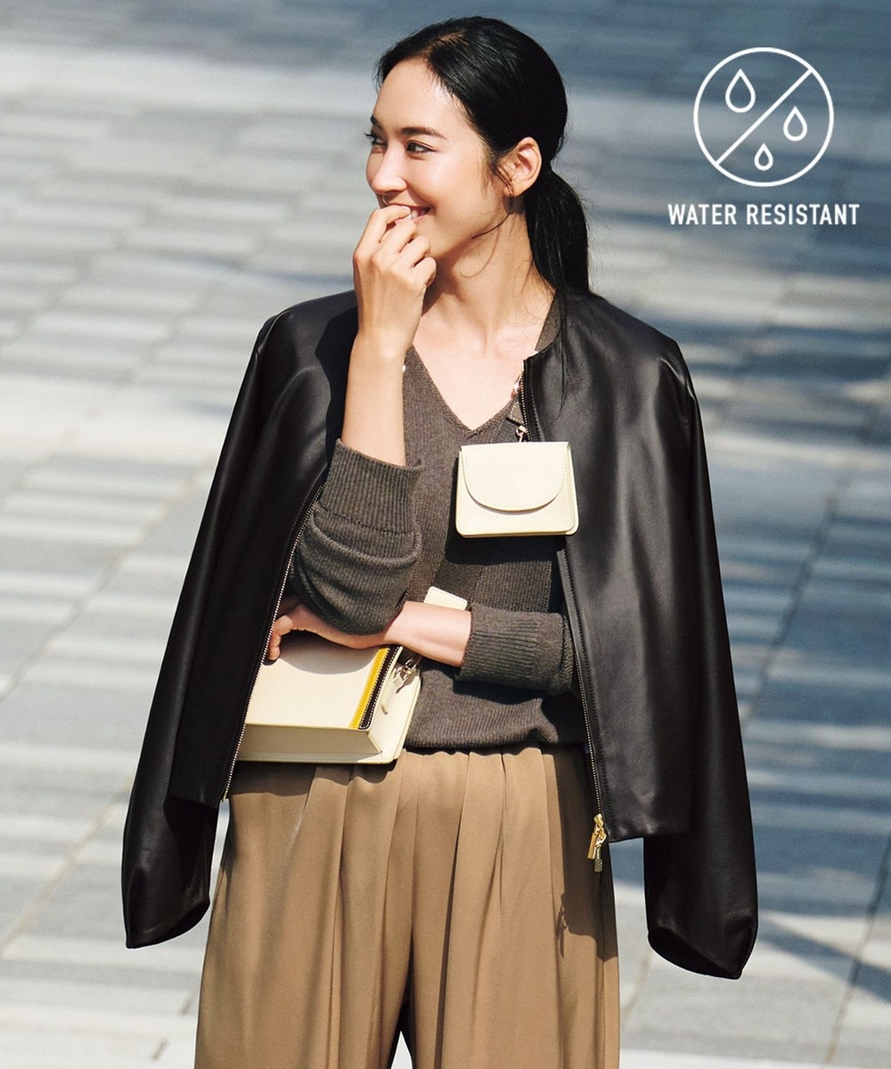 【オンワード】 自由区>ジャケット/アウター 【撥水・Sサイズ有】ラムレザー ジャケット ダークブラウン 38 レディース 【送料無料】