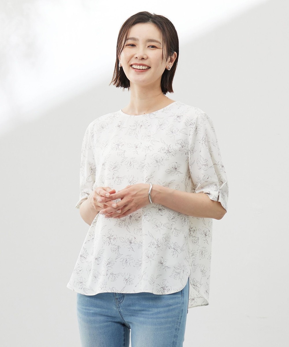 【オンワード】 J.PRESS LADIES>トップス 【洗える】ラインフラワープリント ブラウス オフベース 11 レディース 【オンワード】 J.PRESS LADIES>トップス 【洗える】ラインフラワープリント ブラウス オフベース 11 レディース