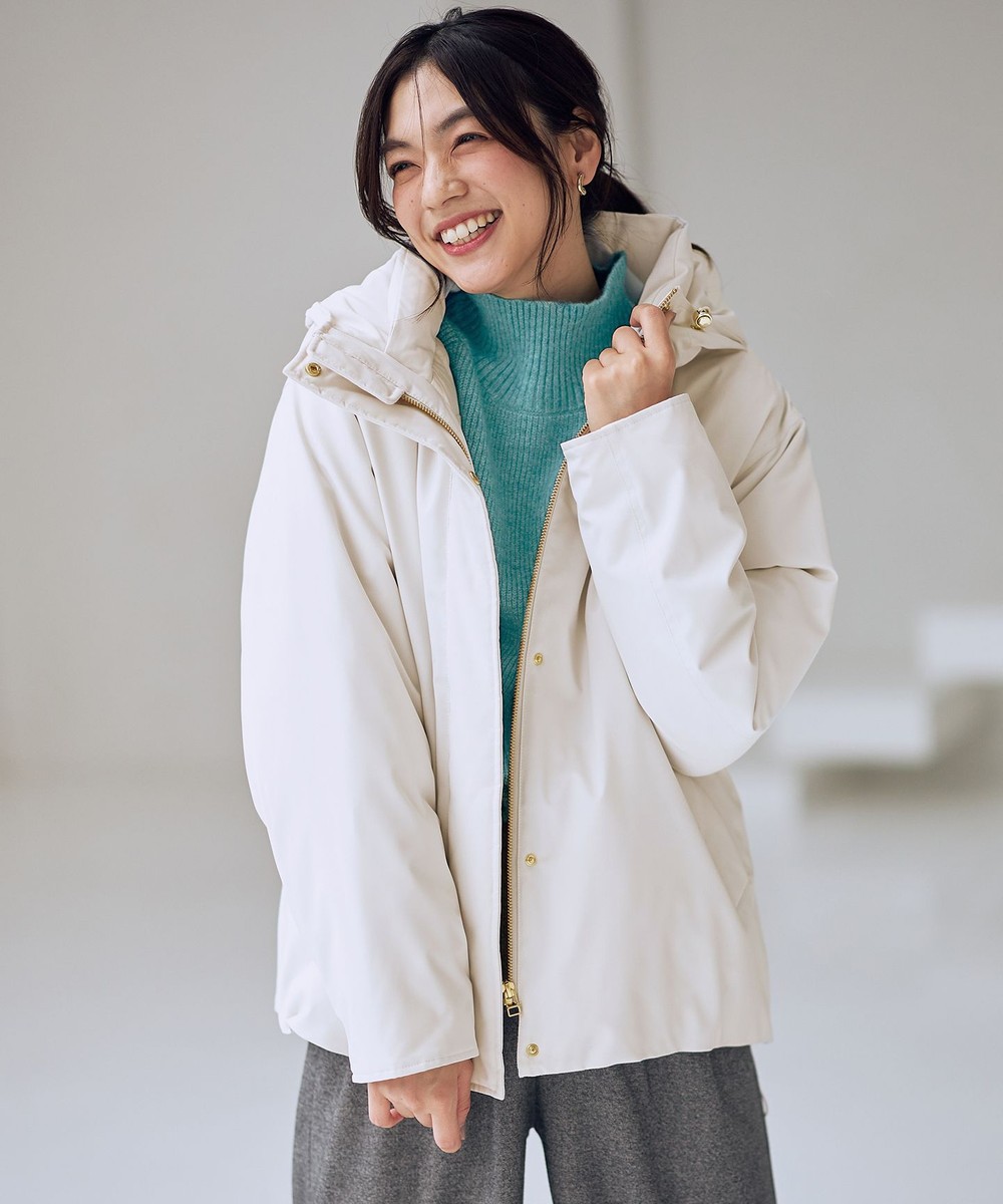 【オンワード】 ANY>ジャケット/アウター 【洗濯機可】撥水フーデットダウンコート エクリュ L レディース 【オンワード】 ANY>ジャケット/アウター 【洗濯機可】撥水フーデットダウンコート エクリュ L レディース