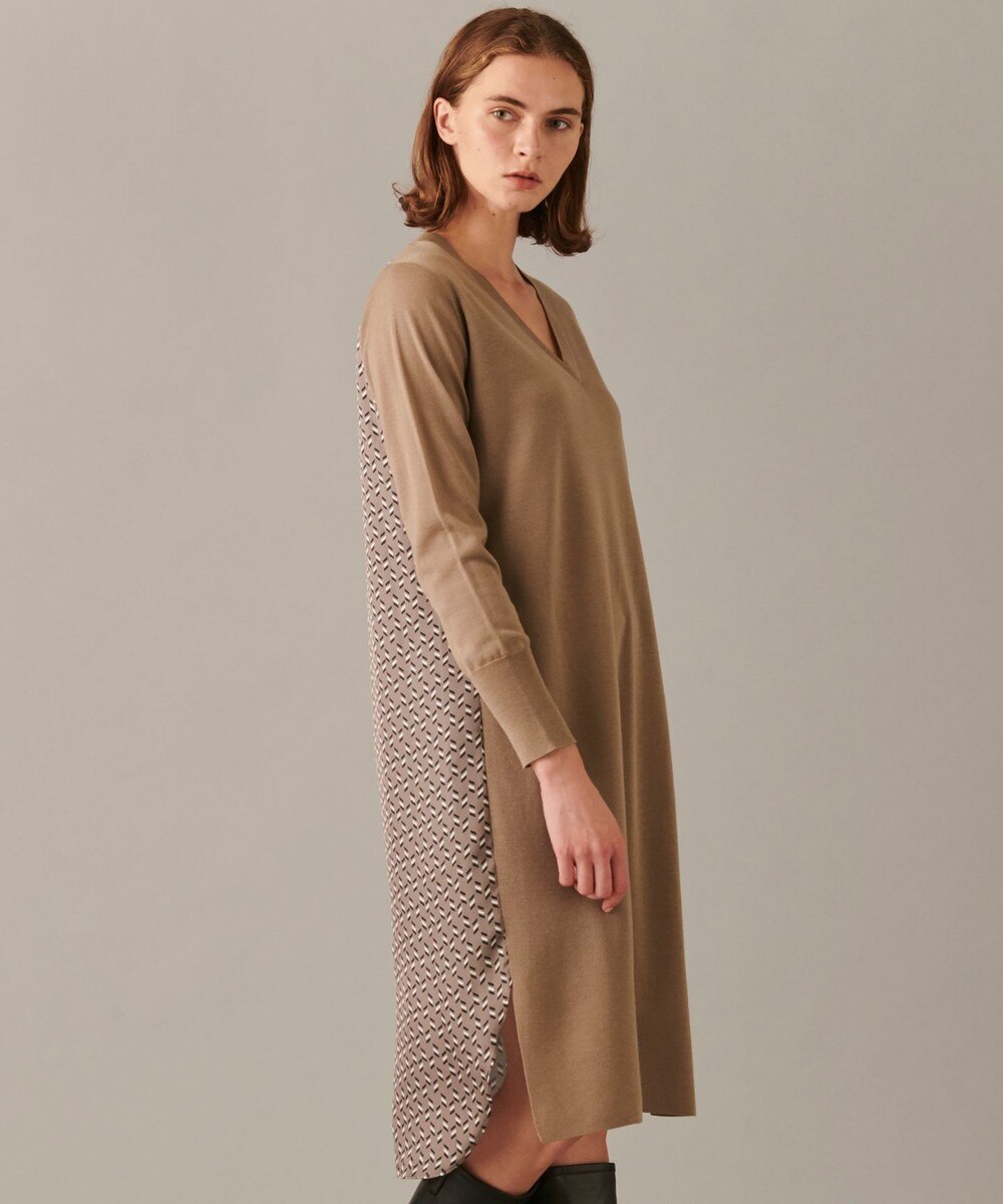 【オンワード】 JOSEPH>ワンピース ニット×シェブロンプリント ドレス グレー M レディース 【送料無料】