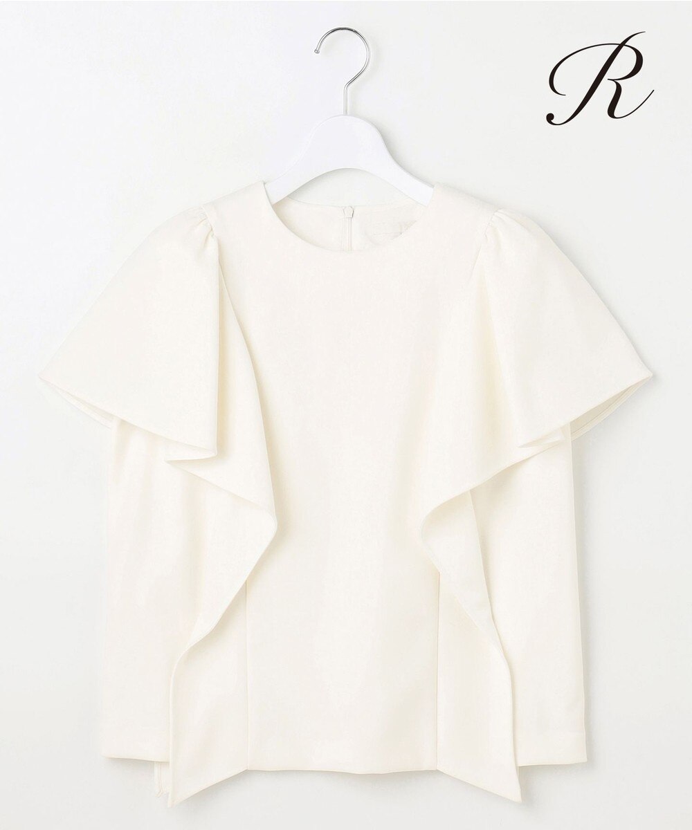 【オンワード】 23区 L(大きいサイズ)>トップス 【R(アール)】ダブルクロス ラッフルデザインブラウス ホワイト 46 レディース 【オンワード】 23区 L(大きいサイズ)>トップス 【R(アール)】ダブルクロス ラッフルデザインブラウス ホワイト 46 レディース