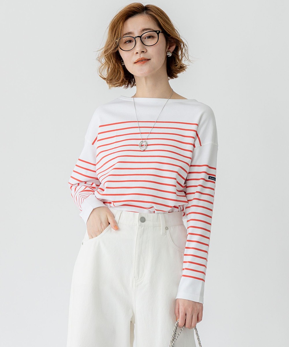 【オンワード】 23区>トップス 【洗える】Armor-lux スムース パネルボーダー カットソー オフ×トマト 38 レディース 【オンワード】 23区>トップス 【洗える】Armor-lux スムース パネルボーダー カットソー オフ×トマト 38 レディース