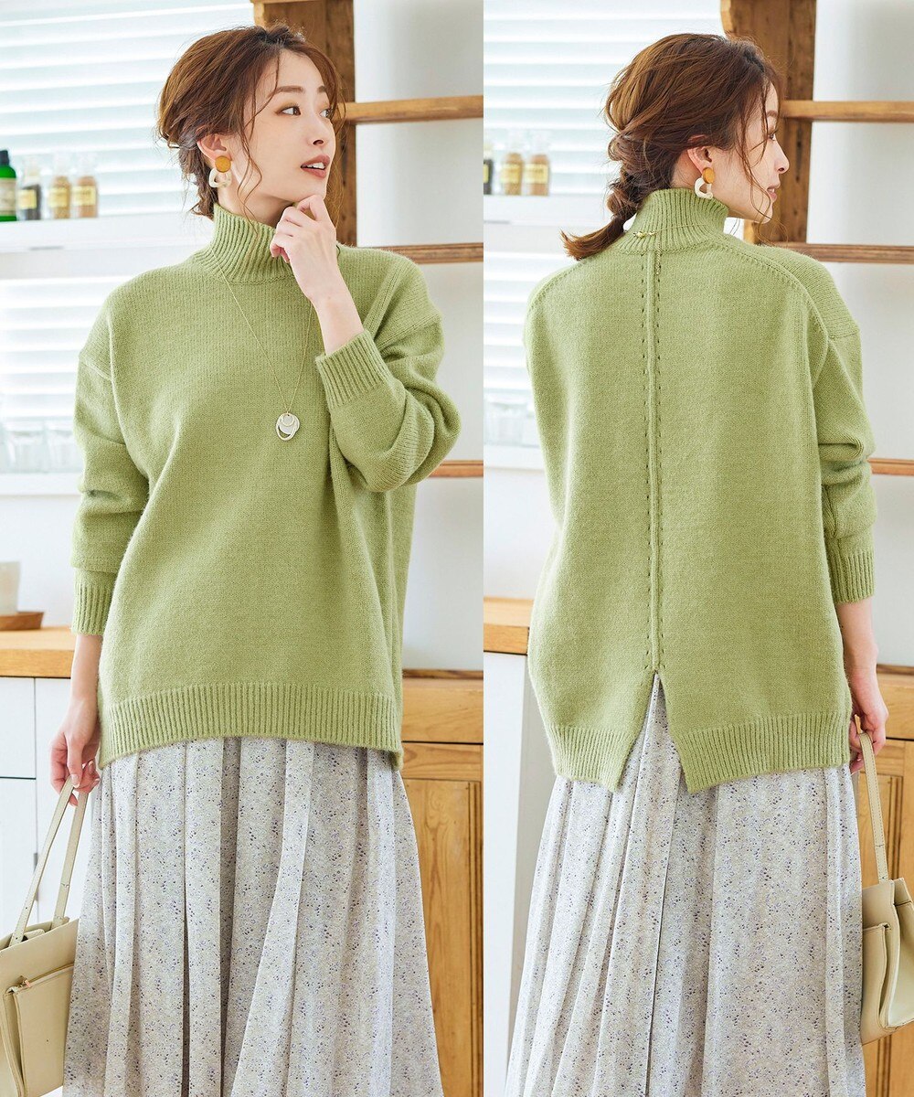 【洗える】後ろ姿で魅せるバックポインテルニット