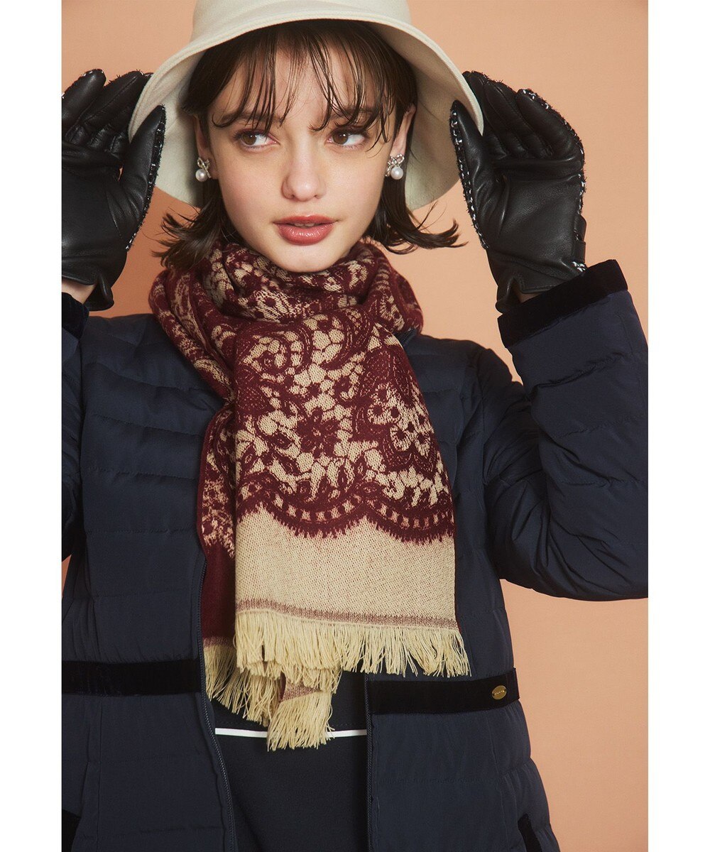 【オンワード】 TOCCA>ファッション雑貨 LACE JAQUARD STOLE ストール レッド F レディース