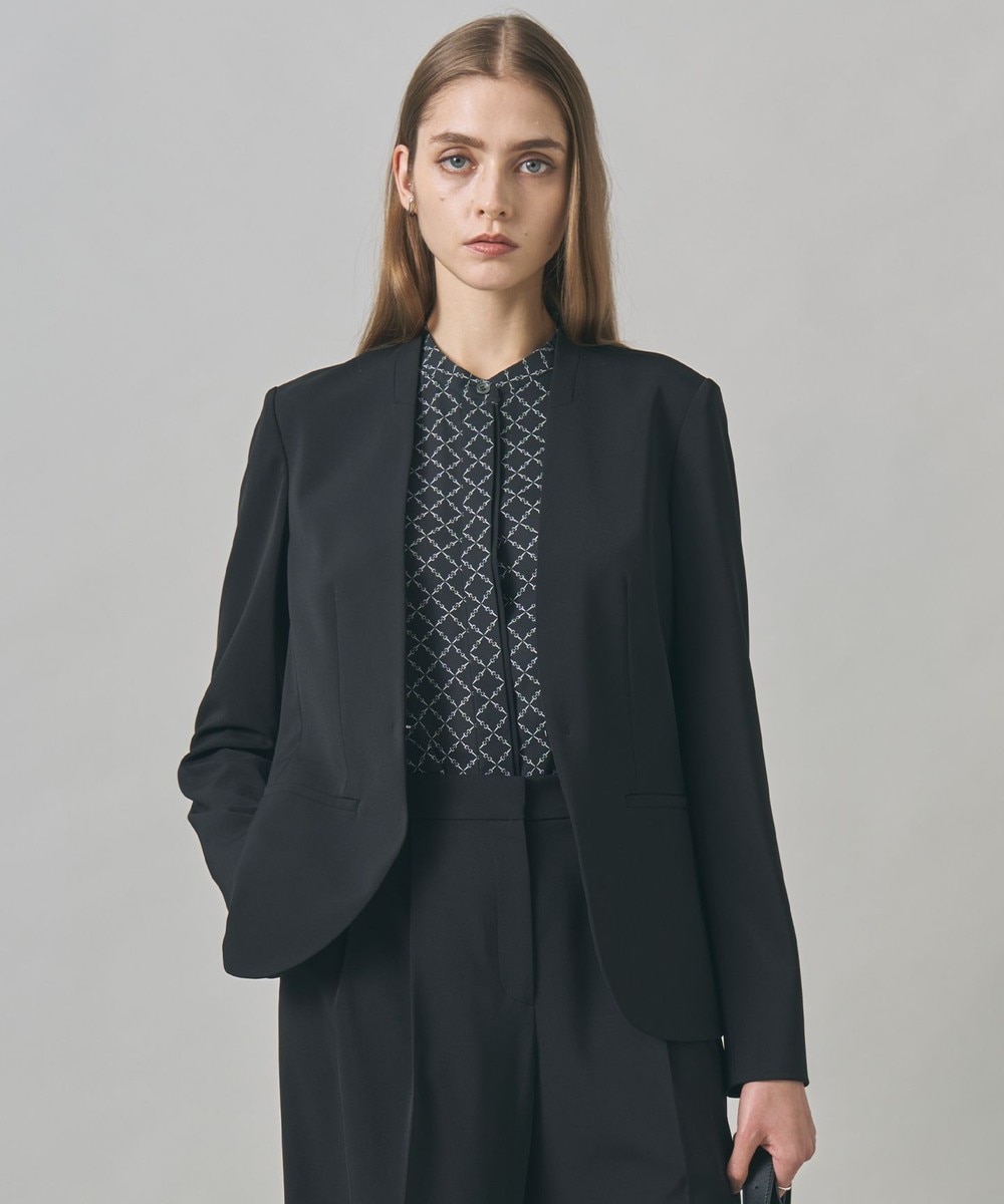 【オンワード】 ICB L(大きいサイズ)>ジャケット/アウター 【新色追加・防シワ・速乾・洗える】Fied ノーカラージャケット ブラック 42 レディース 【オンワード】 ICB L(大きいサイズ)>ジャケット/アウター 【新色追加・防シワ・速乾・洗える】Fied ノーカラージャケット ブラック 42 レディース