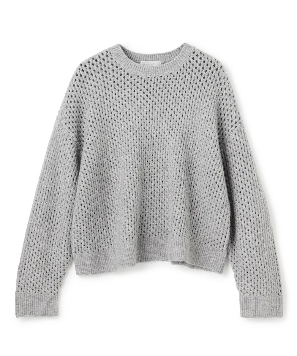 【オンワード】 UNFILO>トップス 【洗える/抗菌防臭】ふわふわニット メッシュプルオーバー グレー M レディース