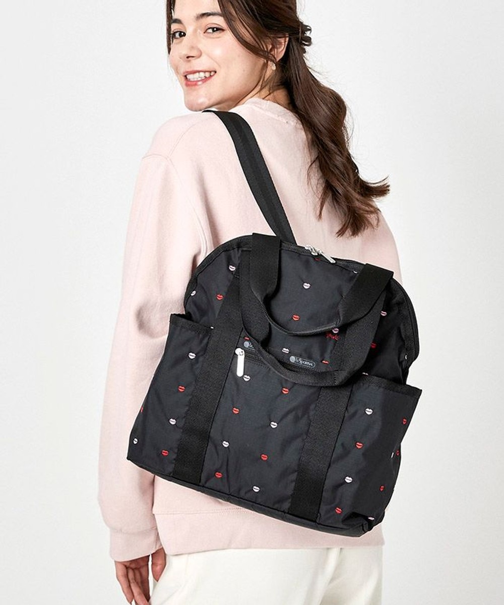 LeSportsac>バッグ DOUBLE TROUBLE BACKPACK/エンブロイダードリップス エンブロイダードリップス F レディース 【送料無料】