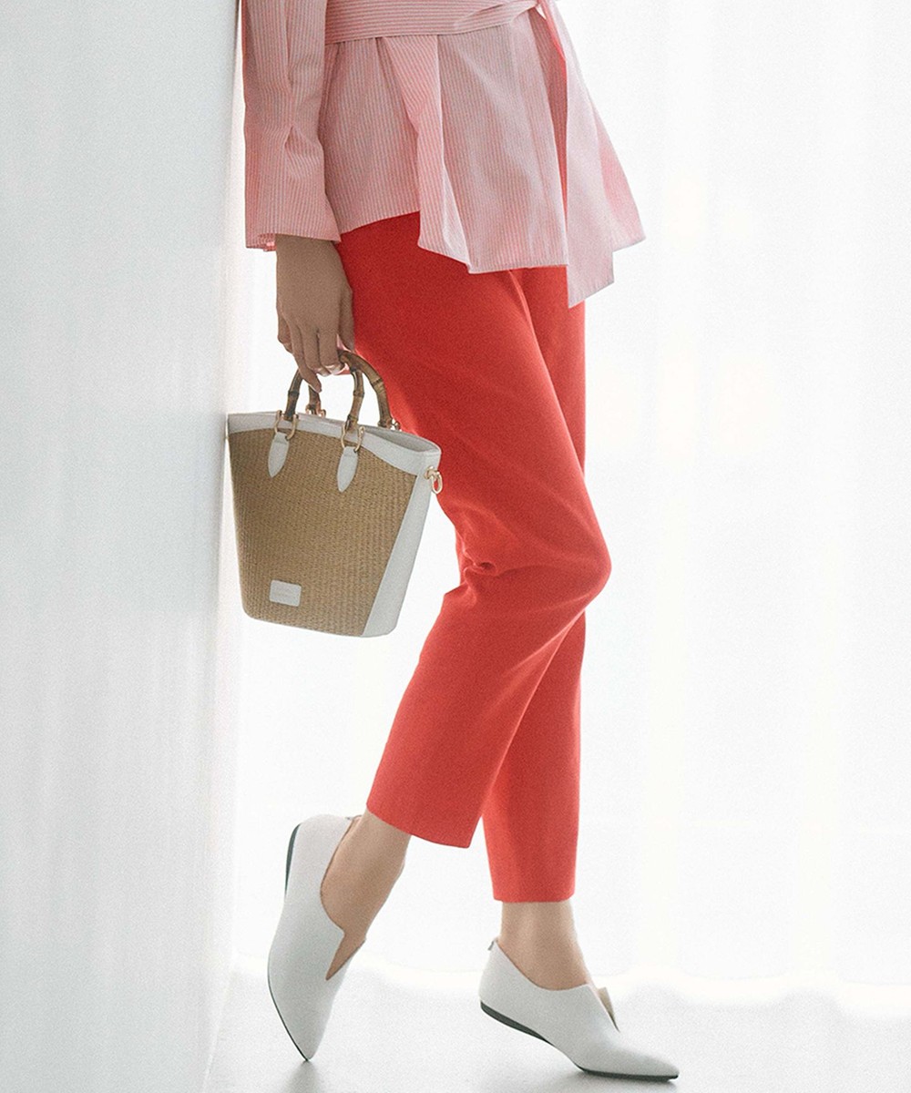 【オンワード】 23区>パンツ 【洗える】リネンレーヨンストレッチ テーパードパンツ オレンジ 42 レディース 【オンワード】 23区>パンツ 【洗える】リネンレーヨンストレッチ テーパードパンツ オレンジ 42 レディース