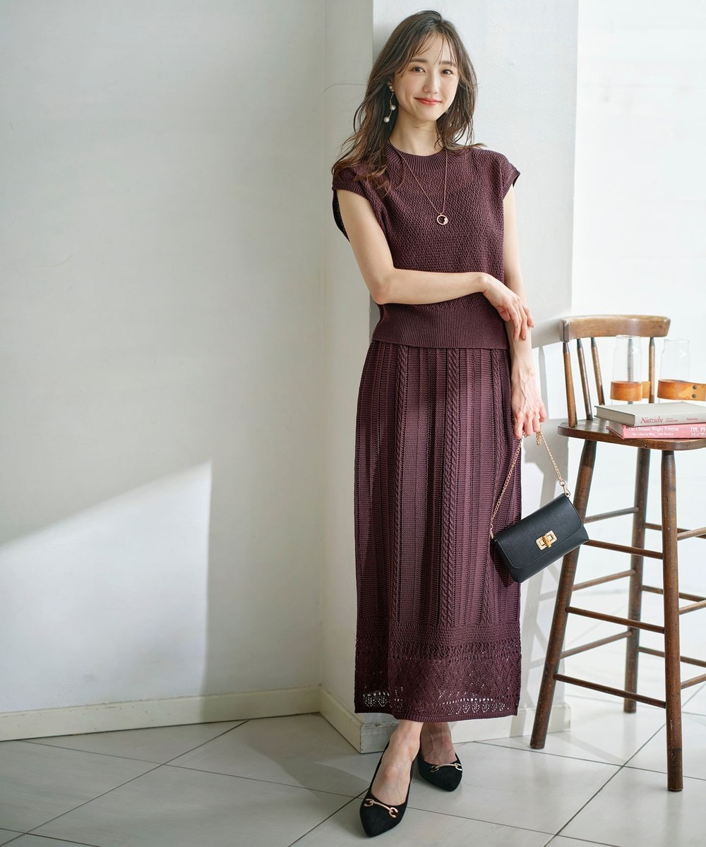 【オンワード】 ANY SIS>ワンピース 【2点セット】ニット セットアップ ブラウン 2 レディース 【オンワード】 ANY SIS>ワンピース 【2点セット】ニット セットアップ ブラウン 2 レディース