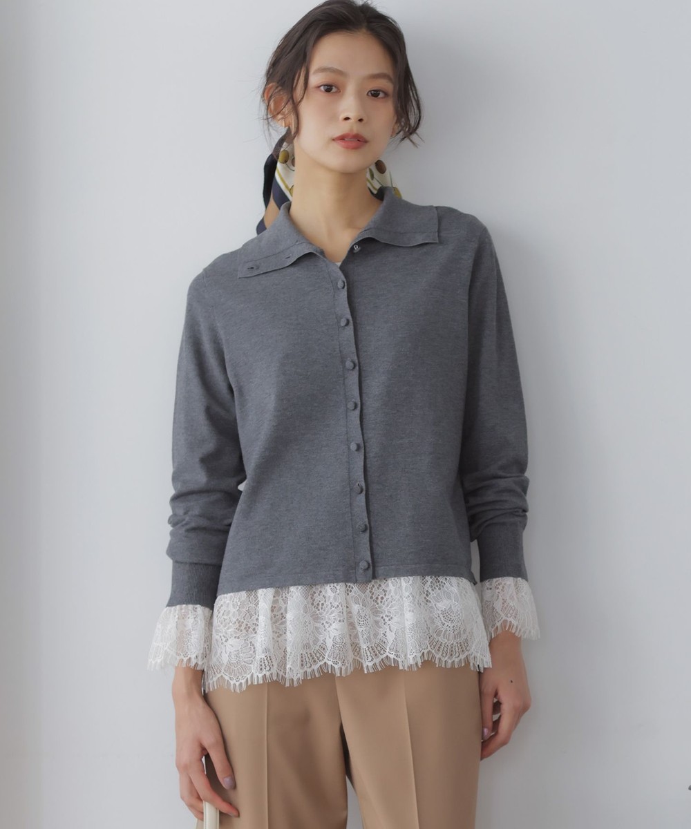 【オンワード】 組曲 L(大きいサイズ)>トップス 【前後着用可 / 加藤ローサさん着用】スムースストレッチタートル ニット グレー 5 レディース 【オンワード】 組曲 L(大きいサイズ)>トップス 【前後着用可 / 加藤ローサさん着用】スムースストレッチタートル ニット グレー 5 レディース