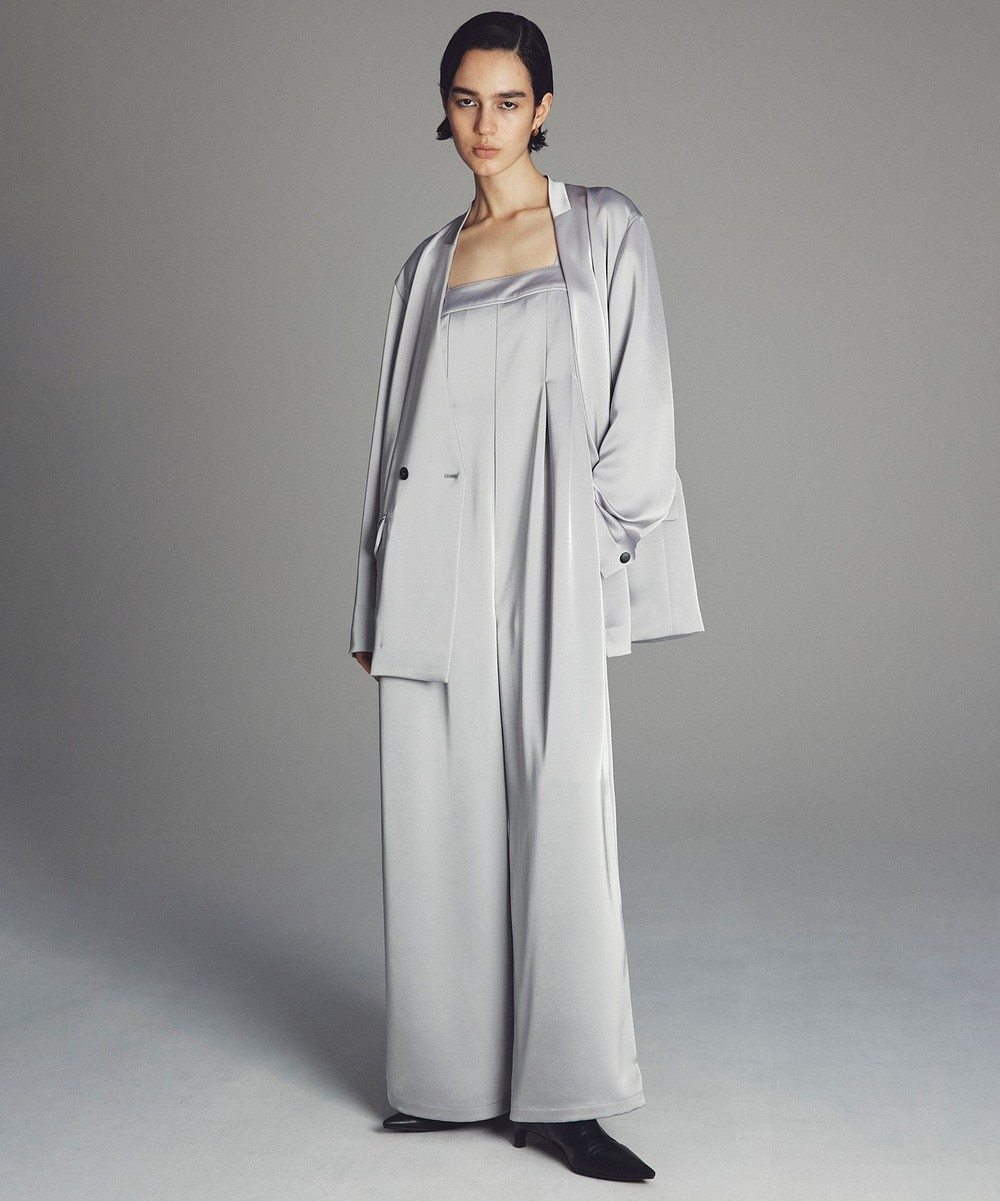 【オンワード】 uncrave>オールインワン・サロペット 【手洗い可】シャイニーダブルサテン オールインワン シルバーグレー 2 レディース 【オンワード】 uncrave>オールインワン・サロペット 【手洗い可】シャイニーダブルサテン オールインワン シルバーグレー 2 レディース