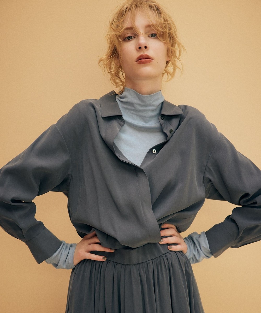 【オンワード】 組曲>トップス バウンディングシャーティングカシュクール ブラウス グレー 2 レディース 【オンワード】 組曲>トップス バウンディングシャーティングカシュクール ブラウス グレー 2 レディース