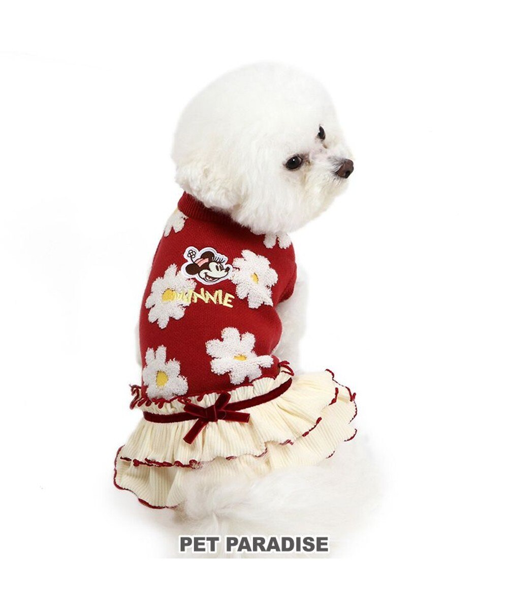 【オンワード】 PET PARADISE>ペットグッズ ディズニー ミニー ニットスカート《花柄》小型犬 赤 ３Ｓ