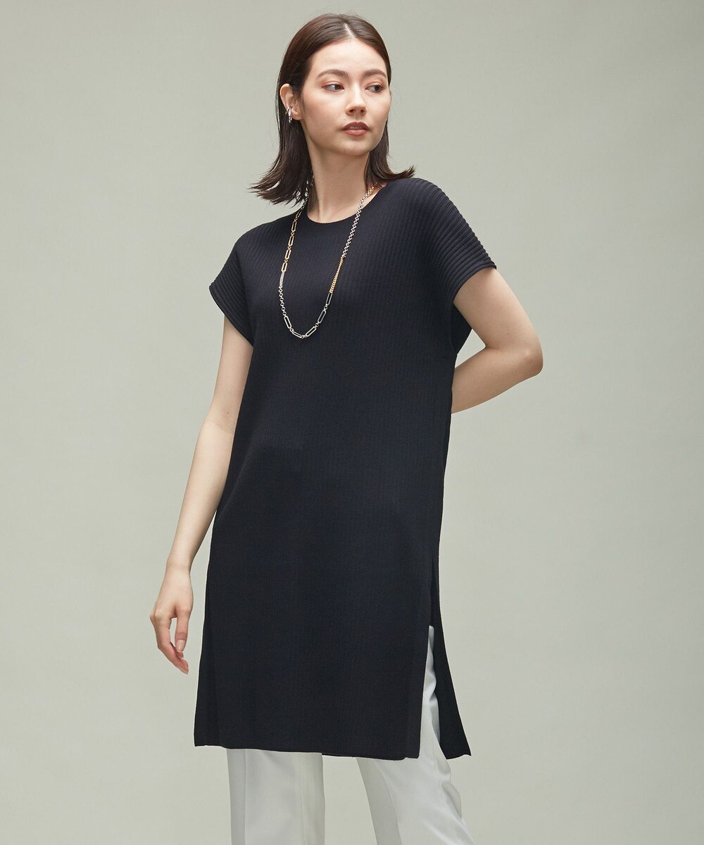 【オンワード】 ICB L>トップス 【洗える】 リブ スリーブレススリットチュニック ブラウン L レディース 【送料無料】