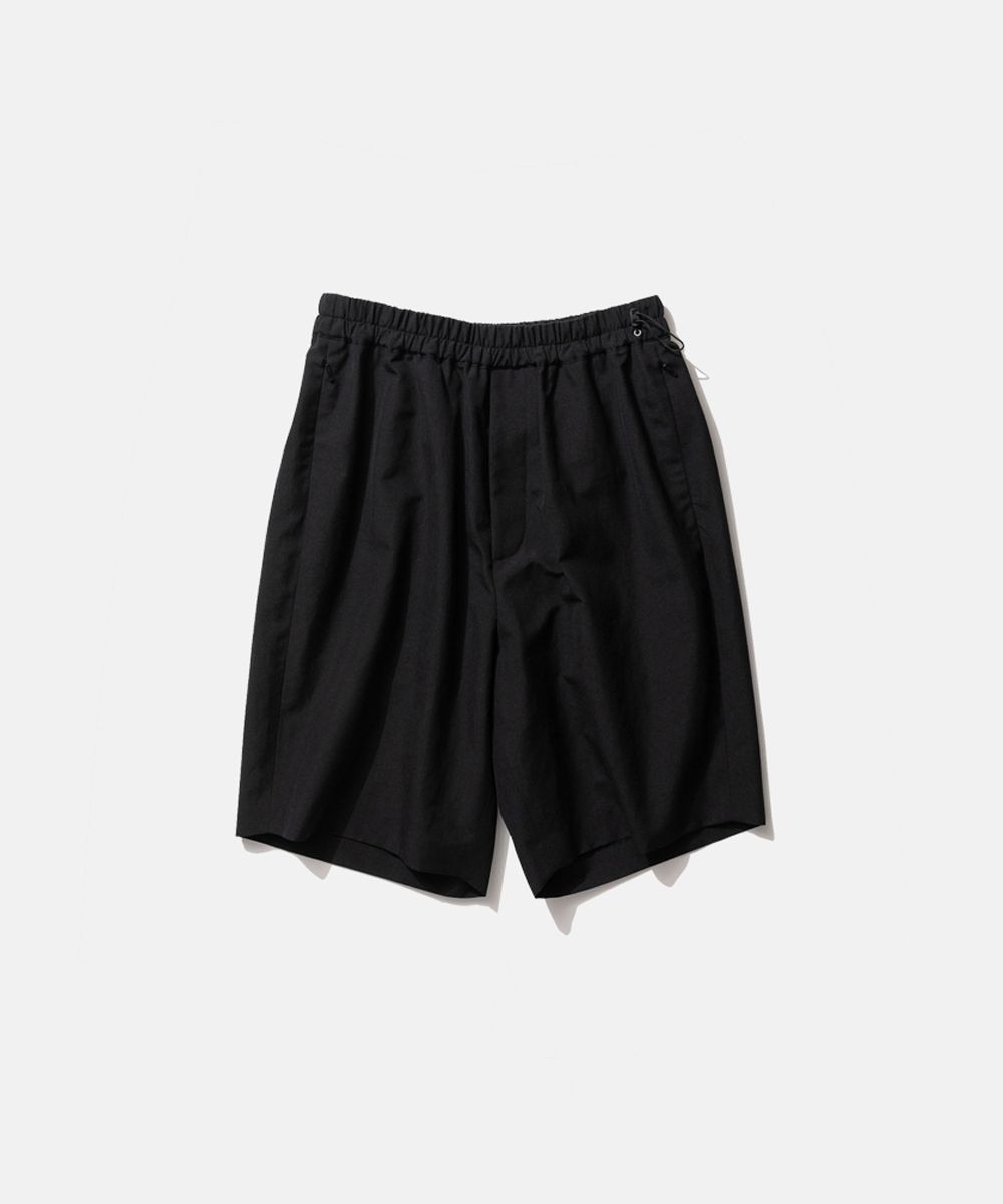 【オンワード】 ATON>パンツ WOOL LINEN トレーニングワイドショーツ - UNISEX BLACK 04 レディース 【送料無料】