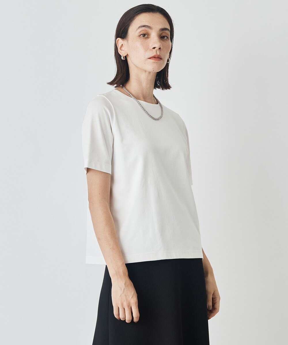 【オンワード】 UNFILO L（大きいサイズ）>トップス 【透けにくい/ストレッチ】LAYERED FRONT Tシャツ オフ XL レディース