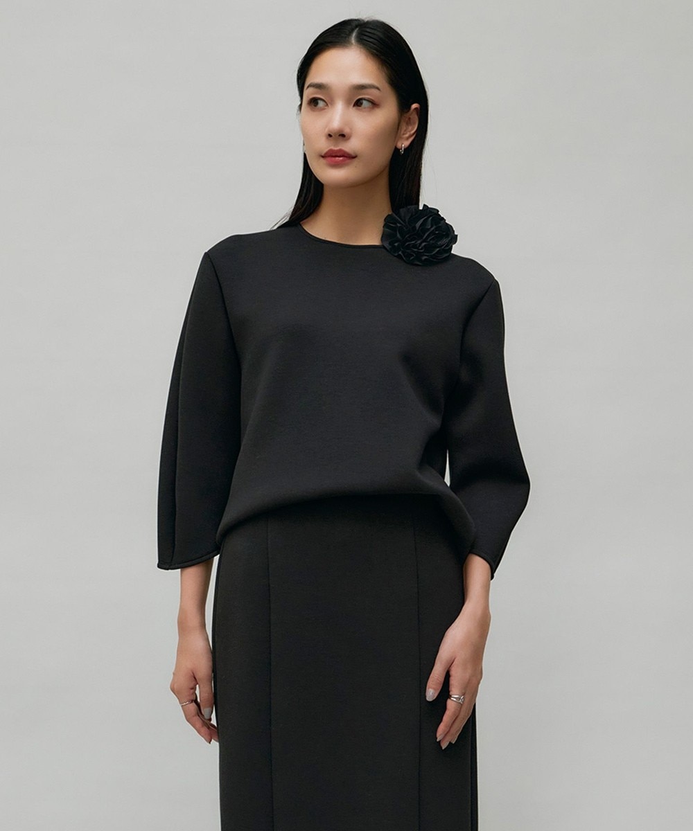 【オンワード】 ICB L(大きいサイズ)>トップス 【洗える・WEB限定カラーあり】コンパクトダブルフェイス トップス ブラック L レディース 【オンワード】 ICB L(大きいサイズ)>トップス 【洗える・WEB限定カラーあり】コンパクトダブルフェイス トップス ブラック L レディース