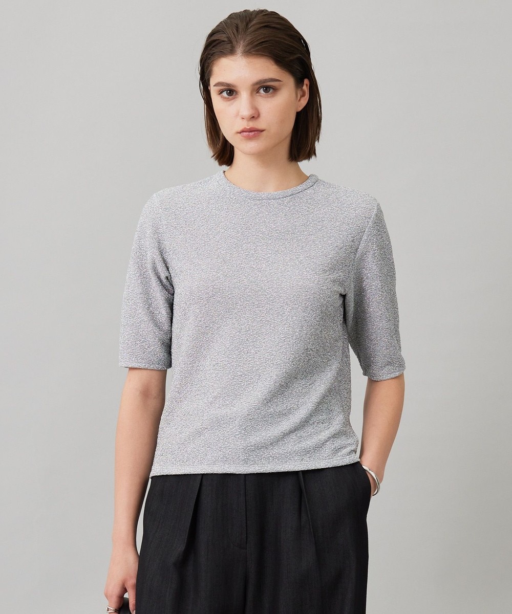 【オンワード】 ICB L(大きいサイズ)>トップス 【洗える】シャイニーラメジャガード カットソー シルバー XL レディース 【オンワード】 ICB L(大きいサイズ)>トップス 【洗える】シャイニーラメジャガード カットソー シルバー XL レディース