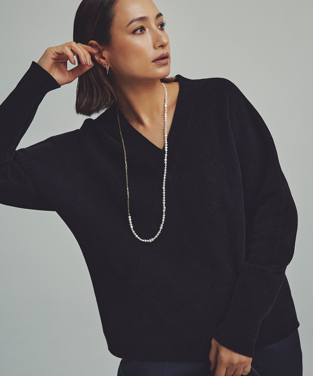 【オンワード】 ICB L(大きいサイズ)>トップス 【洗える】コットンシェニール Vネックニット ブラック L レディース 【オンワード】 ICB L(大きいサイズ)>トップス 【洗える】コットンシェニール Vネックニット ブラック L レディース