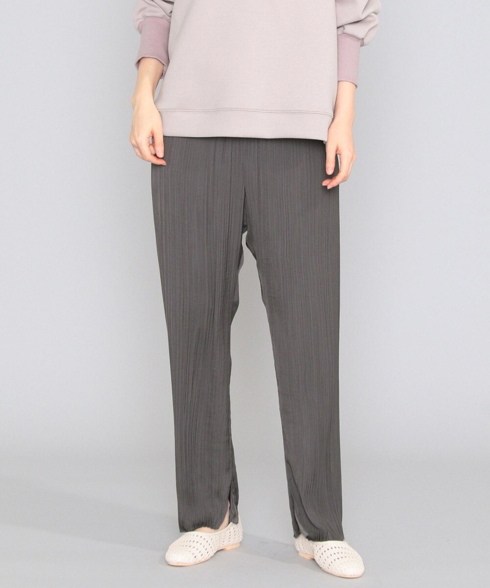 【オンワード】 SHARE PARK LADIES>パンツ 【洗える】アンティークサテンプリーツパンツ グレー 1 レディース 【送料無料】