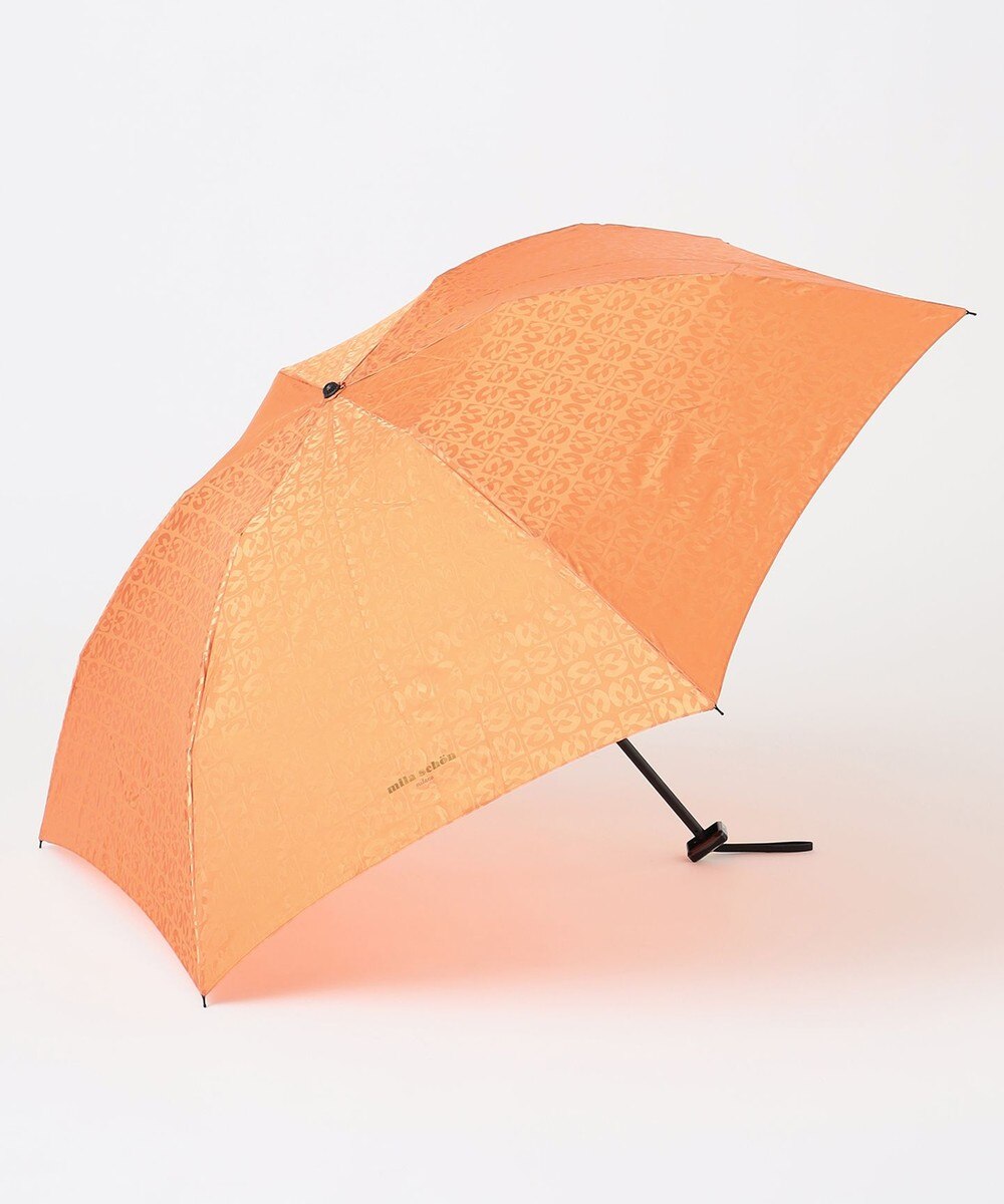 MOONBAT>ファッション雑貨 【雨傘】 ミラショーン (milaschon) 折りたたみ傘ジャカード織り ライトオレンジ F レディース 【送料無料】