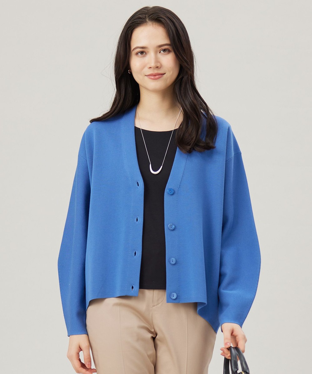 【オンワード】 自由区>トップス 【洗える】ドライコットンハイゲージニット カーディガン ブルー 38 レディース 【オンワード】 自由区>トップス 【洗える】ドライコットンハイゲージニット カーディガン ブルー 38 レディース